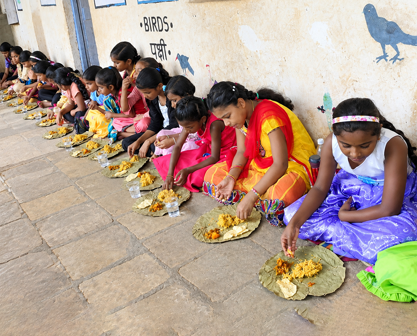 Children receiving a nutritious meal